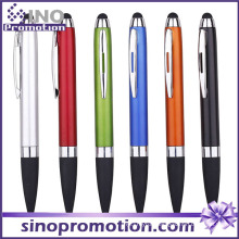 Metal Luster Rubber Tip Click Ballpoint Pen with Clip